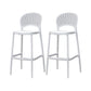 Backrest Armless Counter Stool Industrial Plastic Bar Stool with 4 Legs