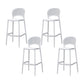 Backrest Armless Counter Stool Industrial Plastic Bar Stool with 4 Legs