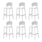 Backrest Armless Counter Stool Industrial Plastic Bar Stool with 4 Legs