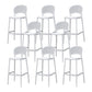 Backrest Armless Counter Stool Industrial Plastic Bar Stool with 4 Legs