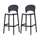 Backrest Armless Counter Stool Industrial Plastic Bar Stool with 4 Legs