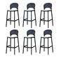 Backrest Armless Counter Stool Industrial Plastic Bar Stool with 4 Legs