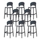 Backrest Armless Counter Stool Industrial Plastic Bar Stool with 4 Legs