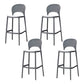 Backrest Armless Counter Stool Industrial Plastic Bar Stool with 4 Legs