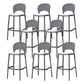 Backrest Armless Counter Stool Industrial Plastic Bar Stool with 4 Legs