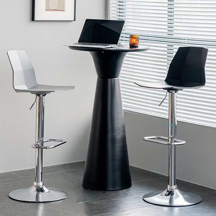 Modern Backrest Armless Counter Stool Iron Cafe Bar Stool with Plastic Cushion