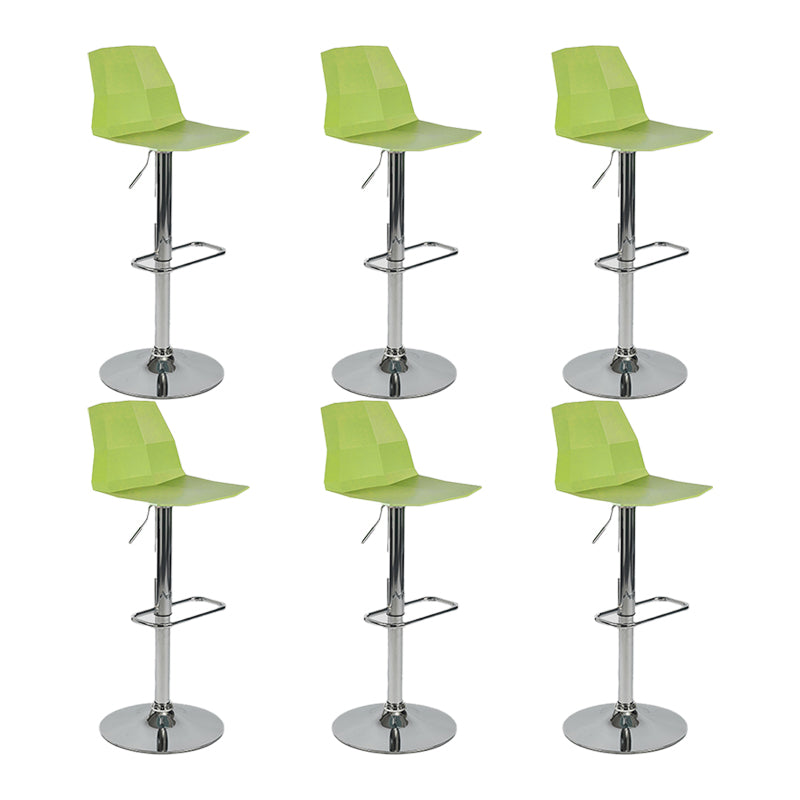 Modern Backrest Armless Counter Stool Iron Cafe Bar Stool with Plastic Cushion