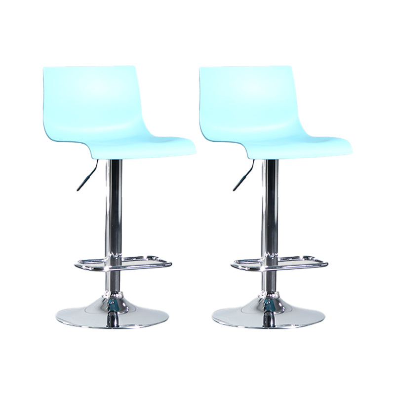 Modern Backrest Armless Counter Stool Iron Cafe Bar Stool with Plastic Cushion