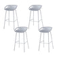 Industrial Backrest Armless Counter Stool Metal Cafe Bar Stool with 4 Legs White 4 Piece Set Clearhalo 'Bar Furniture' 'Bar Stools' 'bar_stools' 'furn' 'furn_bar_stools' 'Furniture' 'Kitchen & Dining Furniture' 6185183