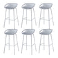 Industrial Backrest Armless Counter Stool Metal Cafe Bar Stool with 4 Legs White 6 Piece Set Clearhalo 'Bar Furniture' 'Bar Stools' 'bar_stools' 'furn' 'furn_bar_stools' 'Furniture' 'Kitchen & Dining Furniture' 6185186