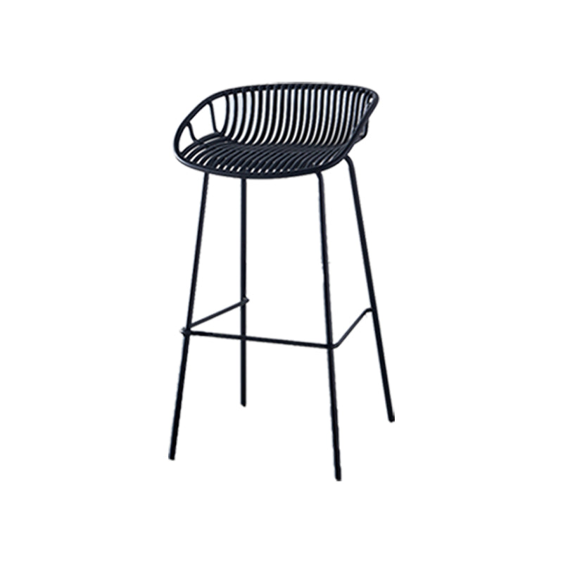 Industrial Backrest Armless Counter Stool Metal Cafe Bar Stool with 4 Legs Clearhalo 'Bar Furniture' 'Bar Stools' 'bar_stools' 'furn' 'furn_bar_stools' 'Furniture' 'Kitchen & Dining Furniture' 6185187