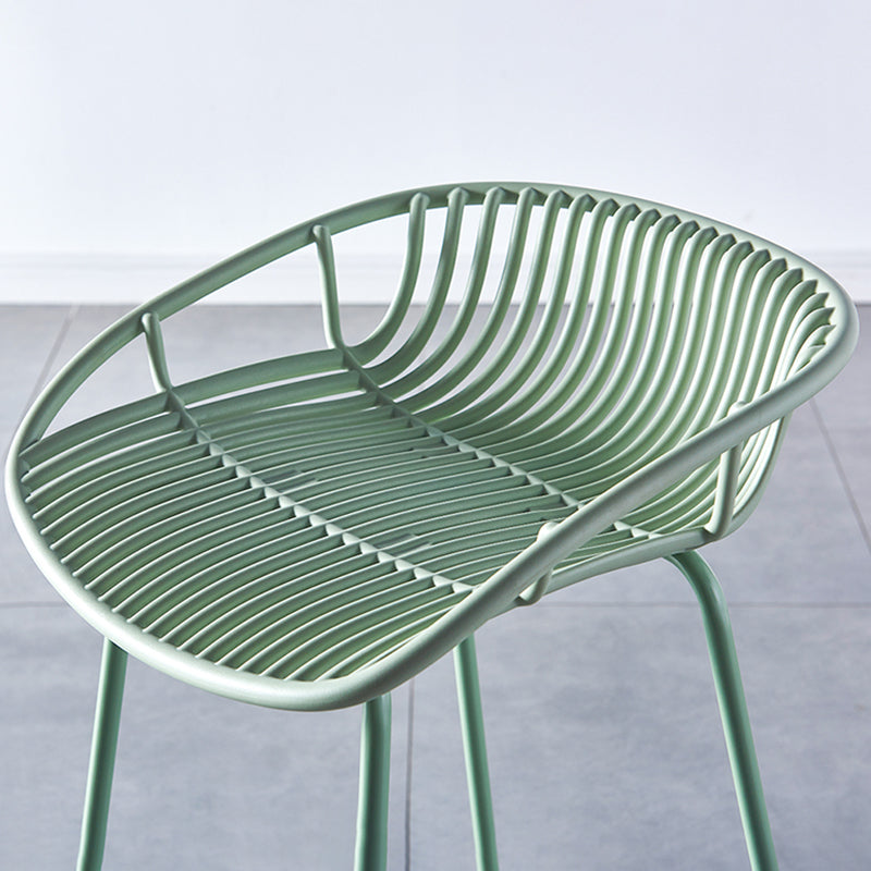 Industrial Backrest Armless Counter Stool Metal Cafe Bar Stool with 4 Legs Clearhalo 'Bar Furniture' 'Bar Stools' 'bar_stools' 'furn' 'furn_bar_stools' 'Furniture' 'Kitchen & Dining Furniture' 6185191