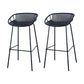 Industrial Backrest Armless Counter Stool Metal Cafe Bar Stool with 4 Legs Black 2 Piece Set Clearhalo 'Bar Furniture' 'Bar Stools' 'bar_stools' 'furn' 'furn_bar_stools' 'Furniture' 'Kitchen & Dining Furniture' 6185192
