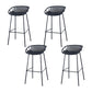 Industrial Backrest Armless Counter Stool Metal Cafe Bar Stool with 4 Legs Black 4 Piece Set Clearhalo 'Bar Furniture' 'Bar Stools' 'bar_stools' 'furn' 'furn_bar_stools' 'Furniture' 'Kitchen & Dining Furniture' 6185193