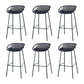 Industrial Backrest Armless Counter Stool Metal Cafe Bar Stool with 4 Legs Black 6 Piece Set Clearhalo 'Bar Furniture' 'Bar Stools' 'bar_stools' 'furn' 'furn_bar_stools' 'Furniture' 'Kitchen & Dining Furniture' 6185196