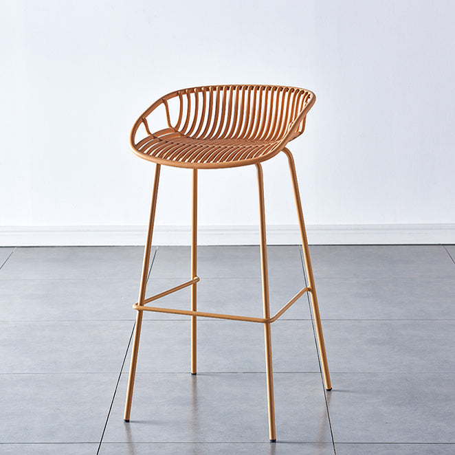 Industrial Backrest Armless Counter Stool Metal Cafe Bar Stool with 4 Legs Clearhalo 'Bar Furniture' 'Bar Stools' 'bar_stools' 'furn' 'furn_bar_stools' 'Furniture' 'Kitchen & Dining Furniture' 6185199