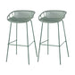 Industrial Backrest Armless Counter Stool Metal Cafe Bar Stool with 4 Legs Green 2 Piece Set Clearhalo 'Bar Furniture' 'Bar Stools' 'bar_stools' 'furn' 'furn_bar_stools' 'Furniture' 'Kitchen & Dining Furniture' 6185201