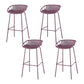 Industrial Backrest Armless Counter Stool Metal Cafe Bar Stool with 4 Legs Purple 4 Piece Set Clearhalo 'Bar Furniture' 'Bar Stools' 'bar_stools' 'furn' 'furn_bar_stools' 'Furniture' 'Kitchen & Dining Furniture' 6185207