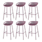 Industrial Backrest Armless Counter Stool Metal Cafe Bar Stool with 4 Legs Purple 6 Piece Set Clearhalo 'Bar Furniture' 'Bar Stools' 'bar_stools' 'furn' 'furn_bar_stools' 'Furniture' 'Kitchen & Dining Furniture' 6185208
