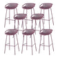 Industrial Backrest Armless Counter Stool Metal Cafe Bar Stool with 4 Legs Purple 8 Piece Set Clearhalo 'Bar Furniture' 'Bar Stools' 'bar_stools' 'furn' 'furn_bar_stools' 'Furniture' 'Kitchen & Dining Furniture' 6185209