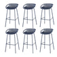 Industrial Backrest Armless Counter Stool Metal Cafe Bar Stool with 4 Legs Gray-Blue 6 Piece Set Clearhalo 'Bar Furniture' 'Bar Stools' 'bar_stools' 'furn' 'furn_bar_stools' 'Furniture' 'Kitchen & Dining Furniture' 6185213