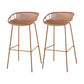 Industrial Backrest Armless Counter Stool Metal Cafe Bar Stool with 4 Legs Yellow 2 Piece Set Clearhalo 'Bar Furniture' 'Bar Stools' 'bar_stools' 'furn' 'furn_bar_stools' 'Furniture' 'Kitchen & Dining Furniture' 6185216
