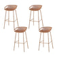 Industrial Backrest Armless Counter Stool Metal Cafe Bar Stool with 4 Legs Yellow 4 Piece Set Clearhalo 'Bar Furniture' 'Bar Stools' 'bar_stools' 'furn' 'furn_bar_stools' 'Furniture' 'Kitchen & Dining Furniture' 6185217
