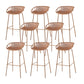 Industrial Backrest Armless Counter Stool Metal Cafe Bar Stool with 4 Legs Yellow 8 Piece Set Clearhalo 'Bar Furniture' 'Bar Stools' 'bar_stools' 'furn' 'furn_bar_stools' 'Furniture' 'Kitchen & Dining Furniture' 6185219