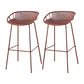 Industrial Backrest Armless Counter Stool Metal Cafe Bar Stool with 4 Legs Khaki 2 Piece Set Clearhalo 'Bar Furniture' 'Bar Stools' 'bar_stools' 'furn' 'furn_bar_stools' 'Furniture' 'Kitchen & Dining Furniture' 6185221