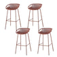Industrial Backrest Armless Counter Stool Metal Cafe Bar Stool with 4 Legs Khaki 4 Piece Set Clearhalo 'Bar Furniture' 'Bar Stools' 'bar_stools' 'furn' 'furn_bar_stools' 'Furniture' 'Kitchen & Dining Furniture' 6185222