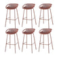 Industrial Backrest Armless Counter Stool Metal Cafe Bar Stool with 4 Legs Khaki 6 Piece Set Clearhalo 'Bar Furniture' 'Bar Stools' 'bar_stools' 'furn' 'furn_bar_stools' 'Furniture' 'Kitchen & Dining Furniture' 6185223