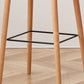 Nordic Backrest Armless Counter Stool Wooden Cafe Bar Stool with Plastic Cushion