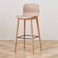 Nordic Backrest Armless Counter Stool Wooden Cafe Bar Stool with Plastic Cushion