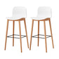 Nordic Backrest Armless Counter Stool Wooden Cafe Bar Stool with Plastic Cushion