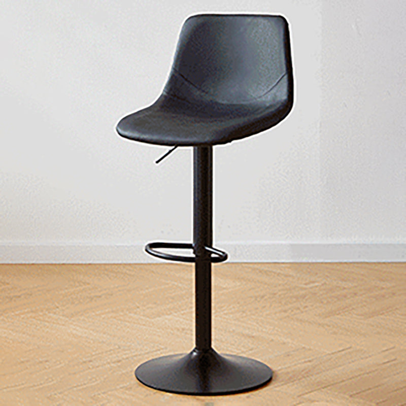 Tabouret de comptoir sans accoudoirs à dossier industriel, tabouret de bar réglable en fer avec coussin en cuir