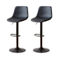 Tabouret de comptoir sans accoudoirs à dossier industriel, tabouret de bar réglable en fer avec coussin en cuir