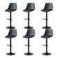 Tabouret de comptoir sans accoudoirs à dossier industriel, tabouret de bar réglable en fer avec coussin en cuir