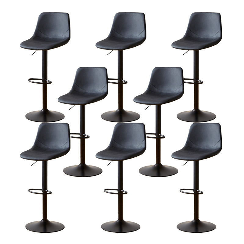 Tabouret de comptoir sans accoudoirs à dossier industriel, tabouret de bar réglable en fer avec coussin en cuir