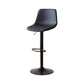 Tabouret de comptoir sans accoudoirs à dossier industriel, tabouret de bar réglable en fer avec coussin en cuir