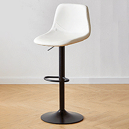 Tabouret de comptoir sans accoudoirs à dossier industriel, tabouret de bar réglable en fer avec coussin en cuir