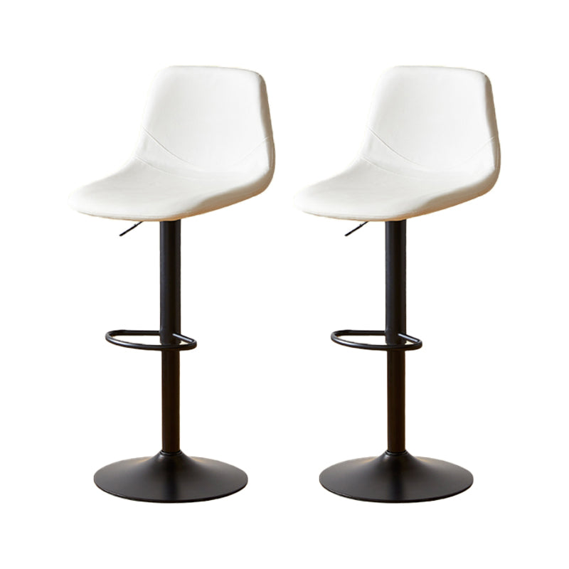 Tabouret de comptoir sans accoudoirs à dossier industriel, tabouret de bar réglable en fer avec coussin en cuir