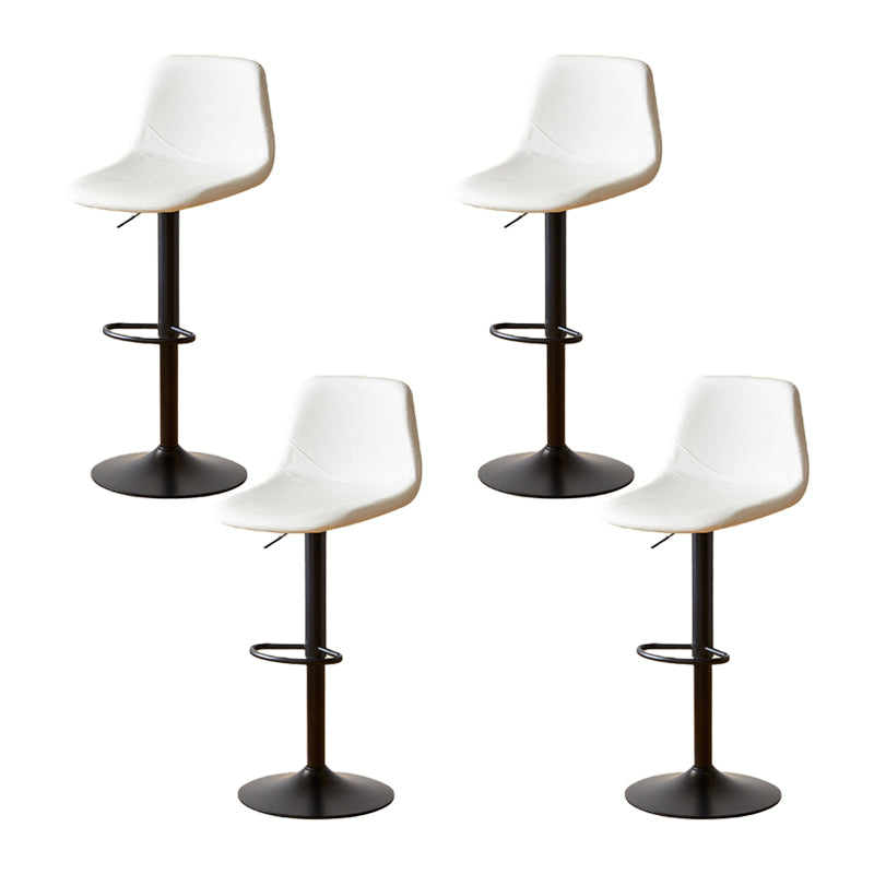 Tabouret de comptoir sans accoudoirs à dossier industriel, tabouret de bar réglable en fer avec coussin en cuir