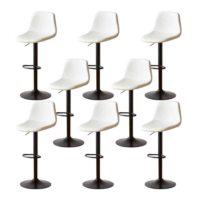 Tabouret de comptoir sans accoudoirs à dossier industriel, tabouret de bar réglable en fer avec coussin en cuir