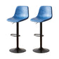 Tabouret de comptoir sans accoudoirs à dossier industriel, tabouret de bar réglable en fer avec coussin en cuir