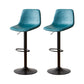 Tabouret de comptoir sans accoudoirs à dossier industriel, tabouret de bar réglable en fer avec coussin en cuir