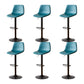 Tabouret de comptoir sans accoudoirs à dossier industriel, tabouret de bar réglable en fer avec coussin en cuir