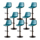 Tabouret de comptoir sans accoudoirs à dossier industriel, tabouret de bar réglable en fer avec coussin en cuir