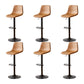 Tabouret de comptoir sans accoudoirs à dossier industriel, tabouret de bar réglable en fer avec coussin en cuir
