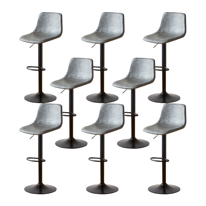 Tabouret de comptoir sans accoudoirs à dossier industriel, tabouret de bar réglable en fer avec coussin en cuir