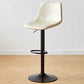 Tabouret de comptoir sans accoudoirs à dossier industriel, tabouret de bar réglable en fer avec coussin en cuir